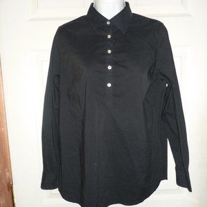 Lands' End Black Long Sleeve Blouse